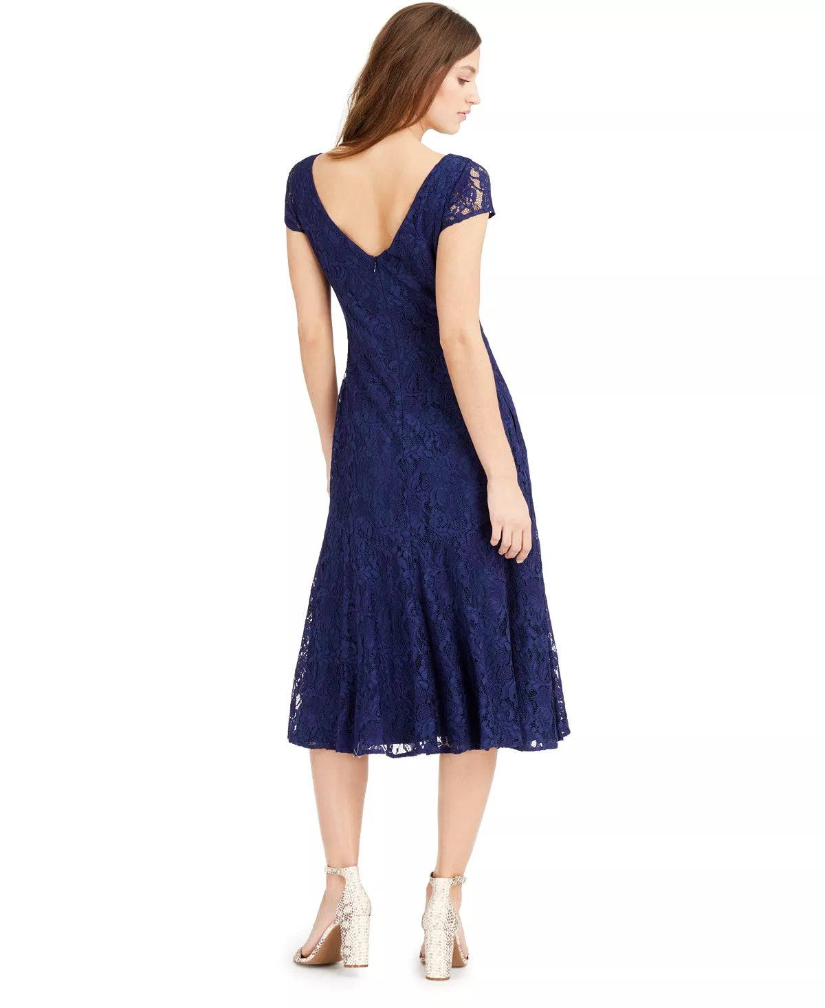 Vince Camuto Women's Lace Midi Dress Navy Size 12