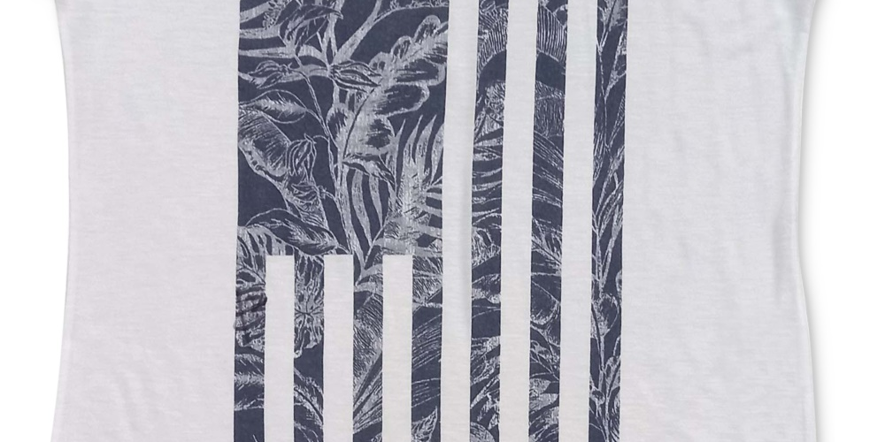 Style & Co Women's Tropical Flag Graphic T-Shirt Navy Size Medium