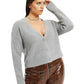 Danielle Bernstein Women's Plus Size Button Front Cardigan Gray Size 3X