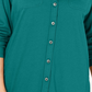 Karen Scott Women's Mixed Media Button Front Top Blue Size Large