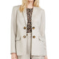 Calvin Klein Women's Double Breasted Open Front Blazer Beige Size 8