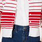 Charter Club Women's Striped Button Down Cardigan Blue Size X-Large