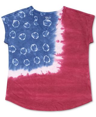 Style & Co Women's Tye Dyed American Flag T-Shirt Pink Size Medium