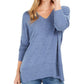 Style & Co Women's Drop Shoulder V Neck Tunic Blue Size Small