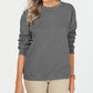 Karen Scott Women's Fleece Sweatshirt  Charcoal Size X-Large