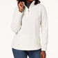 Karen Scott Women's Zip Neck Top White Size PS