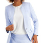 Calvin Klein Women's Collarless One Button Jacket Blue Size 10