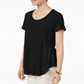 JM Collection Women's Scoop Neck Top Black Size S