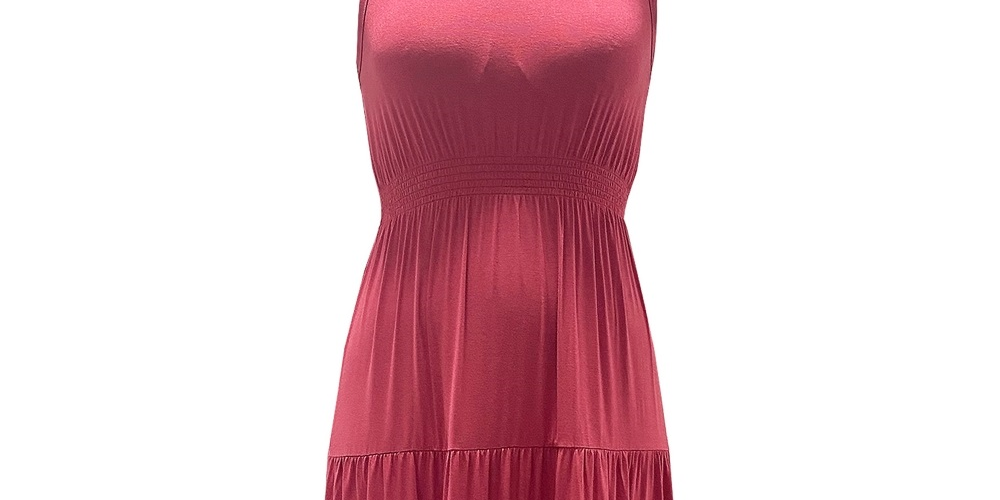 Style & Co Women's Tiered Sleeveless Dress Pink Size Small