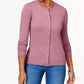 Karen Scott Women's Crew Neck Cardigan Pink Size PS