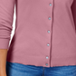 Karen Scott Women's Crew Neck Cardigan Pink Size PS