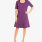 NY Collection Women's Scalloped Fit & Flare Sweater Dress Pink Size Petite S