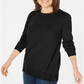 Karen Scott Women's Plush Front Seam Sweater Black Size XS