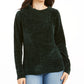 Karen Scott Women's Envelope Neck Chenille SweaterGreen  Size PS