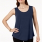 JM Collection Women's Scoop Neck Tank Top Deep Blue Size XS