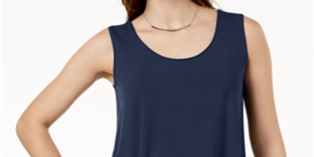 JM Collection Women's Scoop Neck Tank Top Deep Blue Size XS