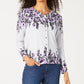Karen Scott Women's Floral Print Cardigan Gray Size Petite