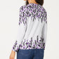 Karen Scott Women's Floral Print Cardigan Gray Size Petite