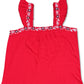 Style & Co Women's Embroidered Flutter Strap Tank Top Red Size Medium