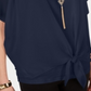 JM Collection Women's Solid Tie Front Necklace Top Blue Size XS