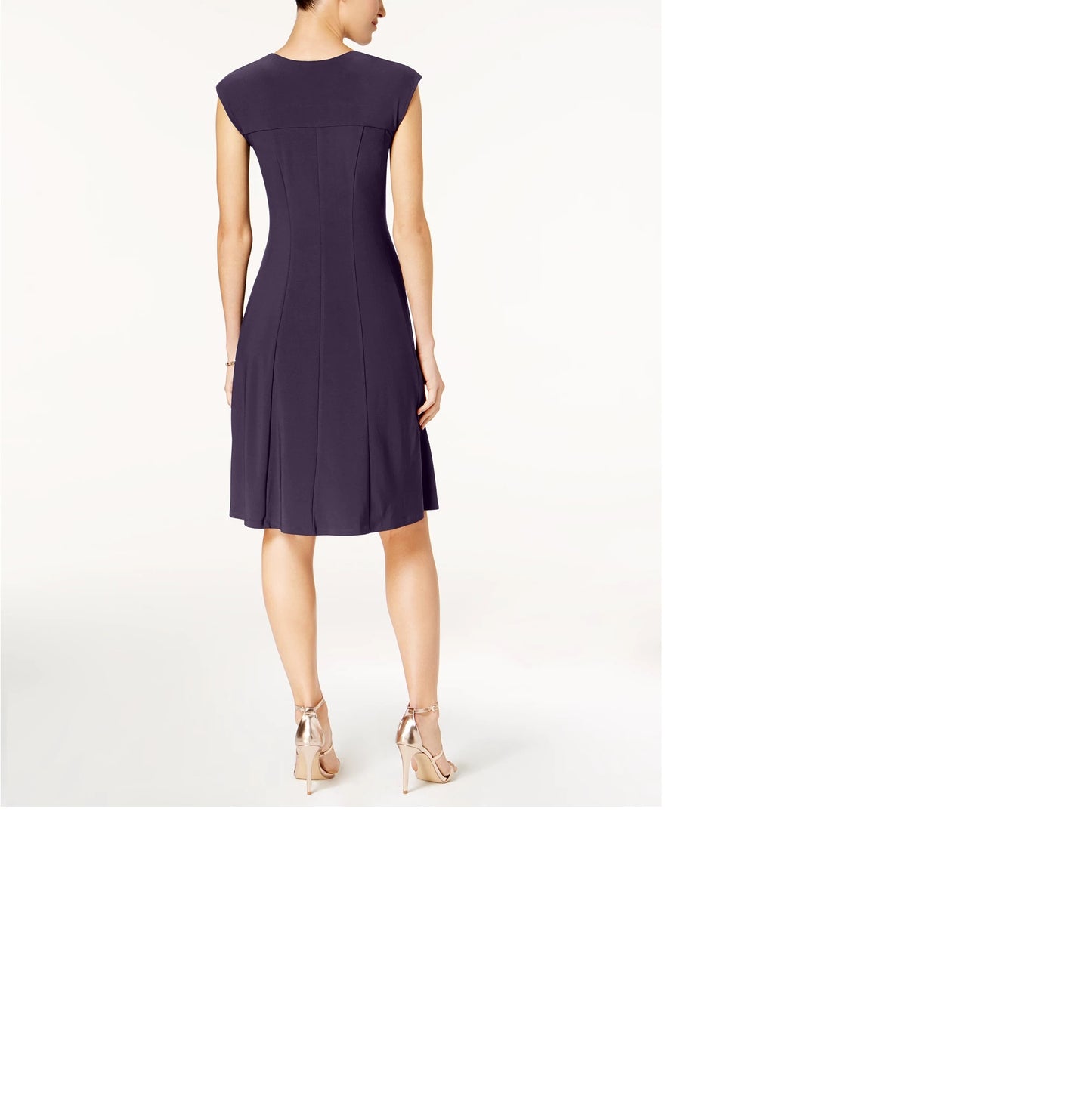 Love Scarlett Women's Fit & Flare Hardware Cutout Dress Purple Size Petite X-Large