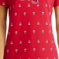 Karen Scott Women's Printed Boat Neck Top Red Size Small