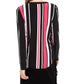 INC International Concepts Women's Striped Long Sleeve V Neck Blouse Pink Size Petite Small