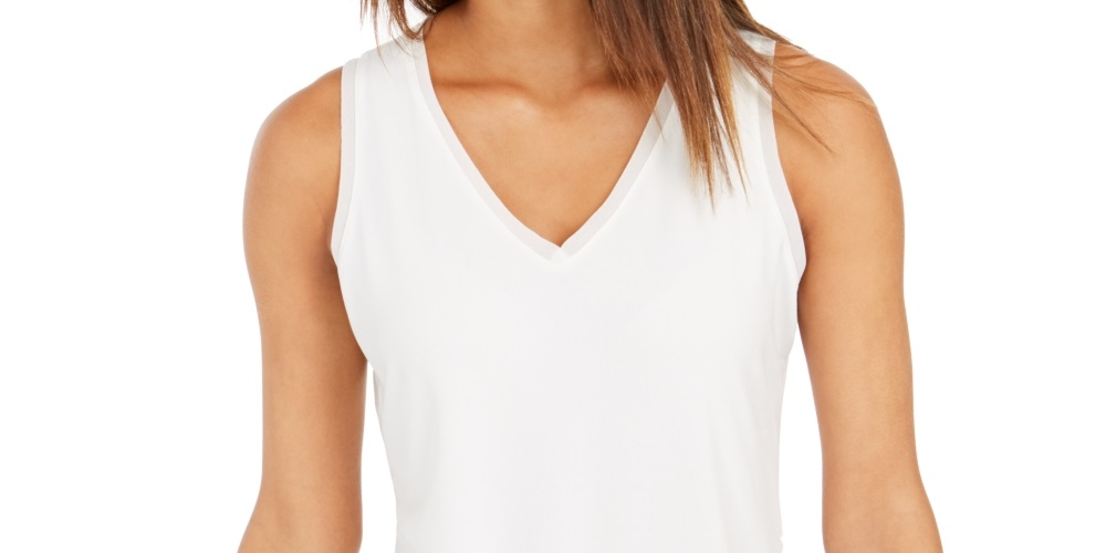 Charter Club Women's Crepe Tank Top White Size Medium