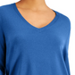 Style & Co Women's V Neck Band Hem Sweater Blue Size Small
