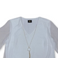 JM Collection Women's Smocked Sleeve Necklace Top White Size XX-Large