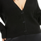 Danielle Bernstein Women's Plus Size Button Front Cardigan Black Size 2X