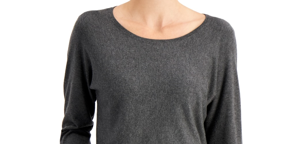 JM Collection Women's Rivet Dolman Sleeve Top Gray Size Medium