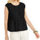 Style & Co Women's Cotton Tiered Tank Top Black Size X-Small