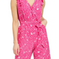 Charter Club Women's Printed Belted Jumpsuit Pink Size 14