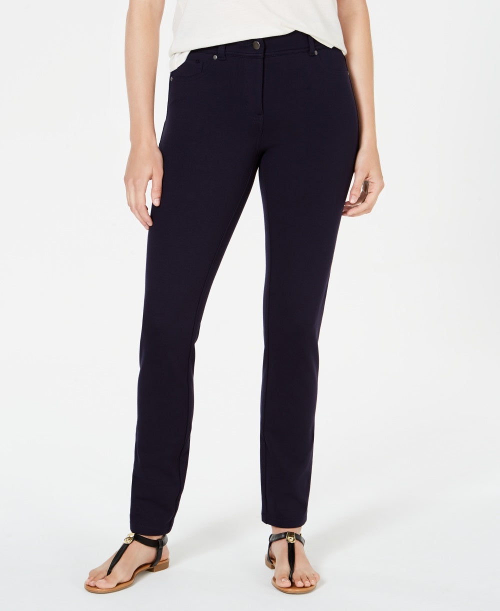 Style & Co Women's Ponte Knit Skinny Pants Blue Size 6 Petite
