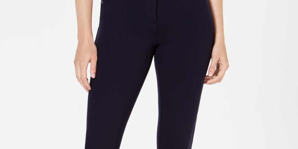 Style & Co Women's Ponte Knit Skinny Pants Blue Size 6 Petite