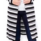 NY Collection Women's Striped Duster Cardigan Black Size Petite Small