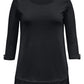 Karen Scott Women's Cotton Lace Hem Top Black Size Medium