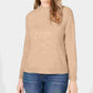 Karen Scott Women's Long Sleeve Crew Neck Top Brown Size Petite Small