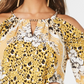 Thalia Sodi Women's Printed Cold-Shoulder Top Beige Size Small