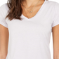 Style & Co Women's Burnout V Neck T Shirt White Size Large