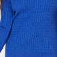 Karen Scott Women's Cotton Cable Knit Keyhole Sweater Blue Size Large
