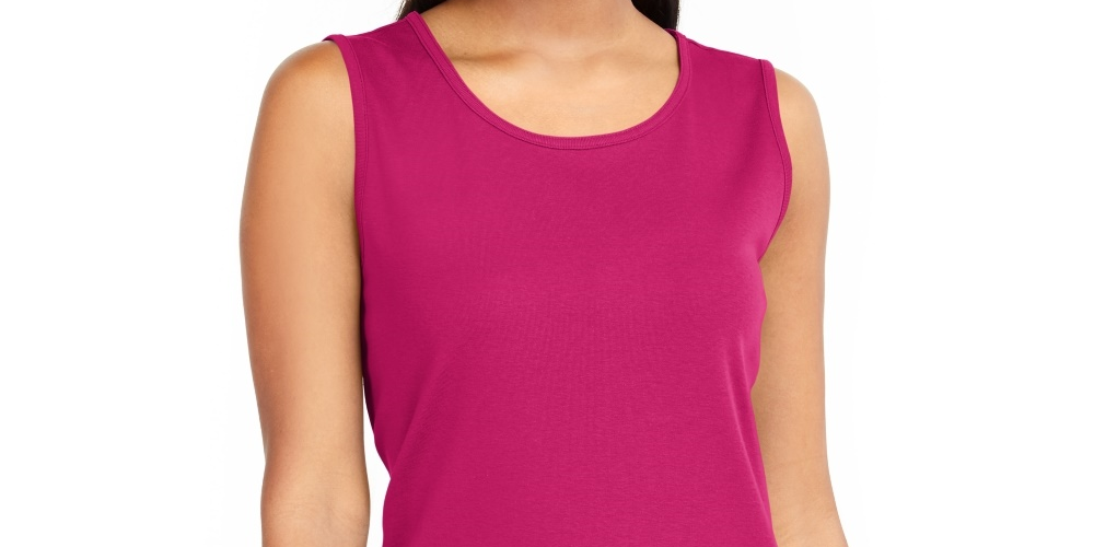 Karen Scott Women's Cotton Tank Top Red Size Medium