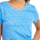 Style & Co Women's Printed Tie Side Top Blue Size Small