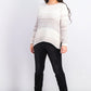 Style & Co Women's Ivory Ombre Long Sleeve Crew Neck Blouse Sweater White Size -PS