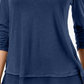 Style & Co Women's Chiffon Hem Top Blue Size X-Small