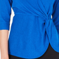 Alfani Women's Twist Side Faux Wrap Top Blue Size Petite Small