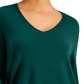Style & Co Women's V-Neck Band-Hem Sweater Green Size Large