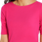 Karen Scott Women's Elbow Sleeve Stud Trim Tunic Pink Size X-Small