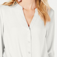INC International Concepts Women's Twist Front Butto Up Top White Size Petite X-Large